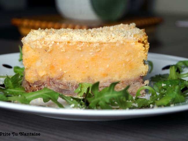 Parmentier de patates douces au confit de canard