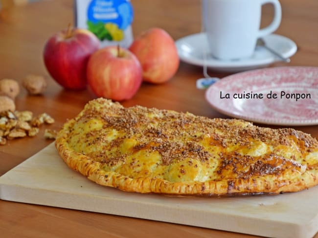 Chausson feuilleté aux pommes, bananes et spéculoos