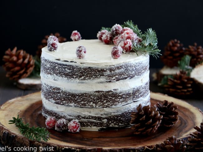 Vegan Gingerbread Naked Cake au Caramel