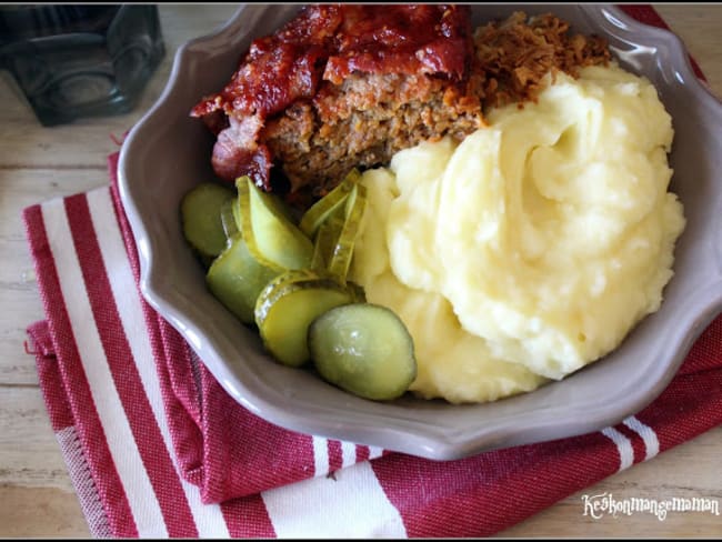 Meat loaf et mashed potatoes, une recette américaine