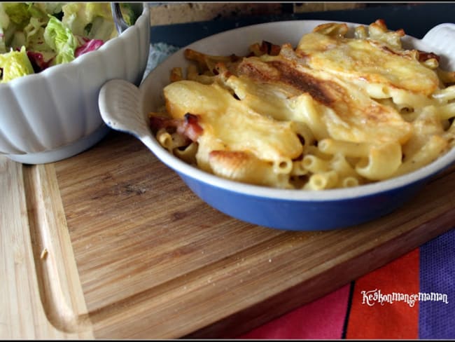 Gratin de pâtes au reblochon ou macaroniflette