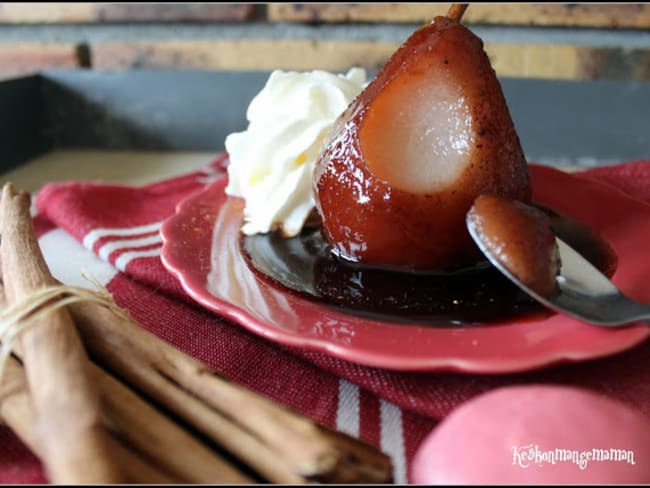 Poires au vin rouge aux épices