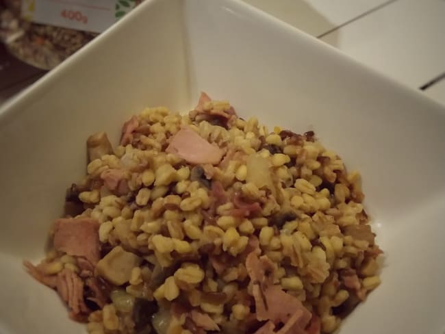 Céréalto aux champignons et jambon au Cookeo : des céréales comme un risotto.