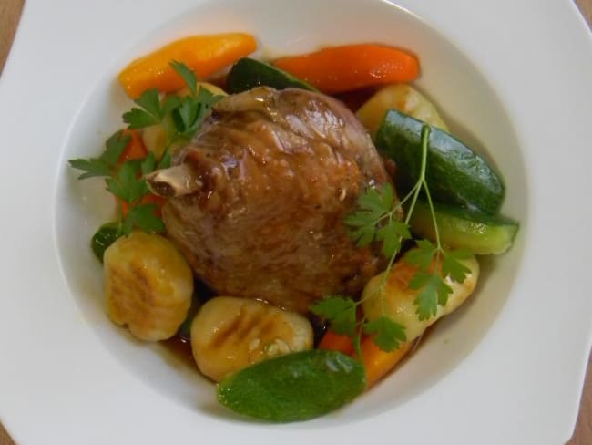 Jambonnette de canard et ses légumes