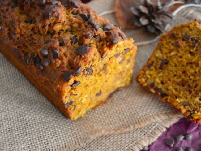 Banana bread au potimarron, orange, épices et pépites de chocolat