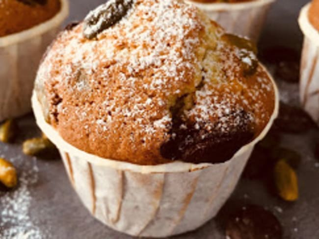 Muffins gourmands à la pistache et au chocolat