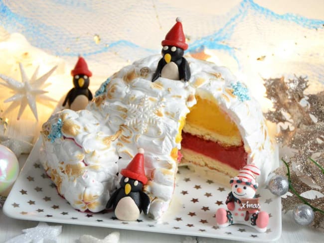 Omelette norvégienne comme un igloo : un beau dessert pour les fêtes