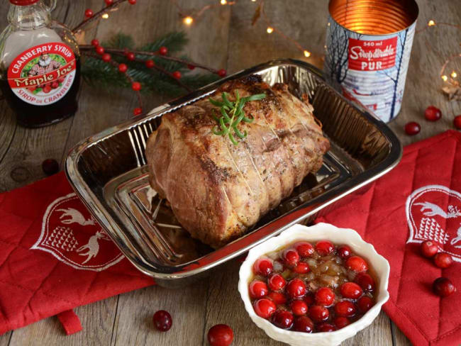 Rôti de porc au sirop de cranberry pour les fêtes