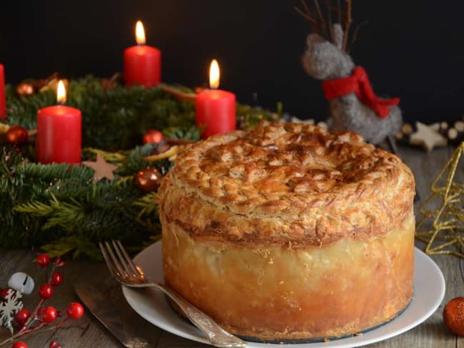 Tourte de noël au foie gras, magret et veau