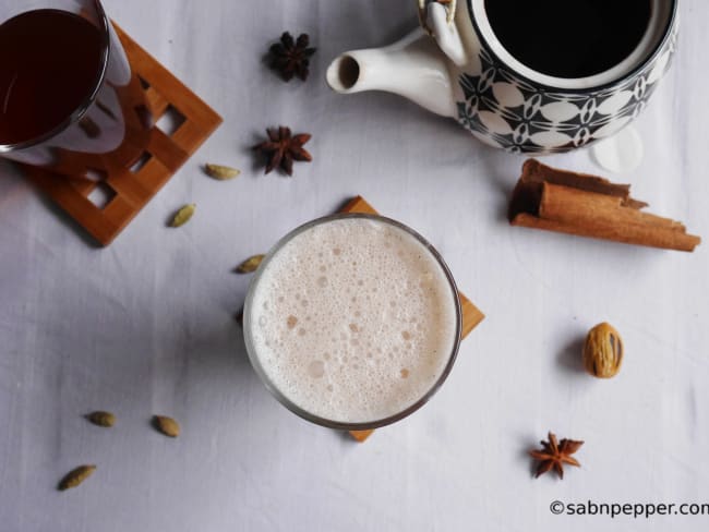 Chaï latte lait de noisette et crème de coco vanillée (sans lactose)