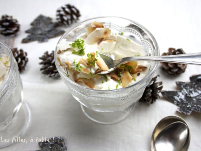 Syllabub noix de coco et citron vert : un dessert crémeux frais et savoureux