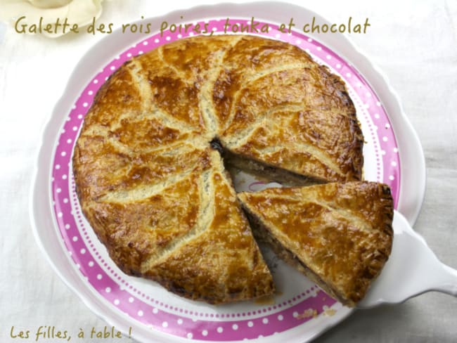 Galette des rois aux poires, tonka et chocolat