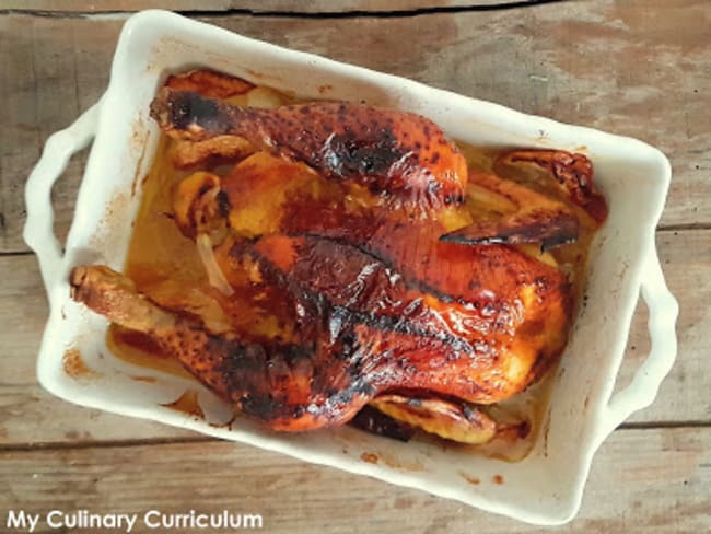 Poulet rôti aux pommes et au cidre