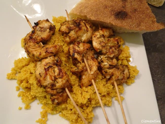 Brochettes de poulet grillées