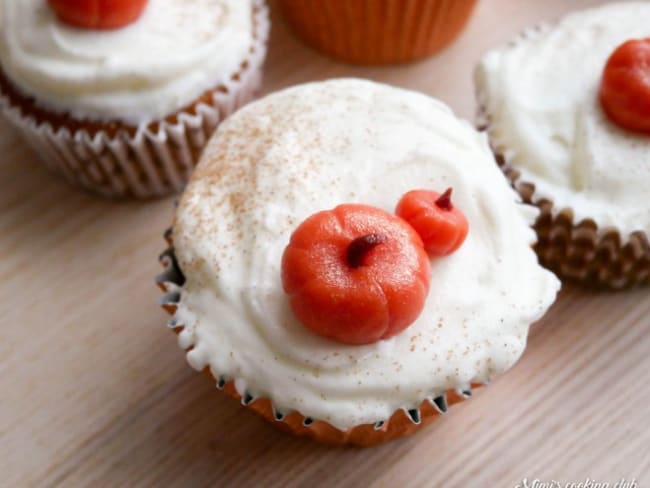 Les cupcakes au potiron, glaçage au cream cheese