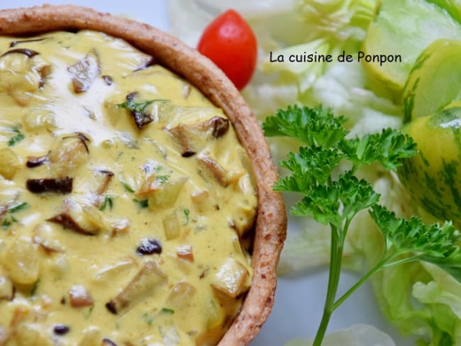 Quiche aux champignons et chorizo