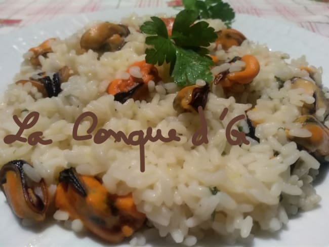 Risotto aux moules et persil plat