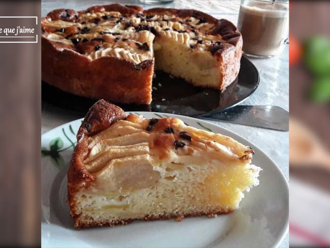 Gâteau aux pommes et pépites de chocolat