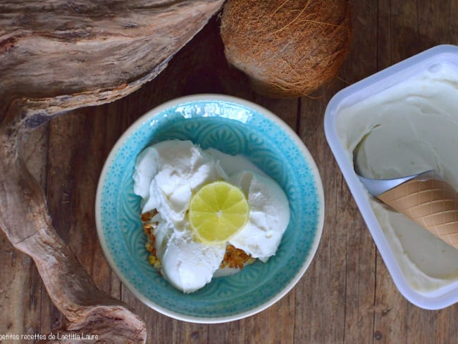 Glace au lait de coco & citron vert