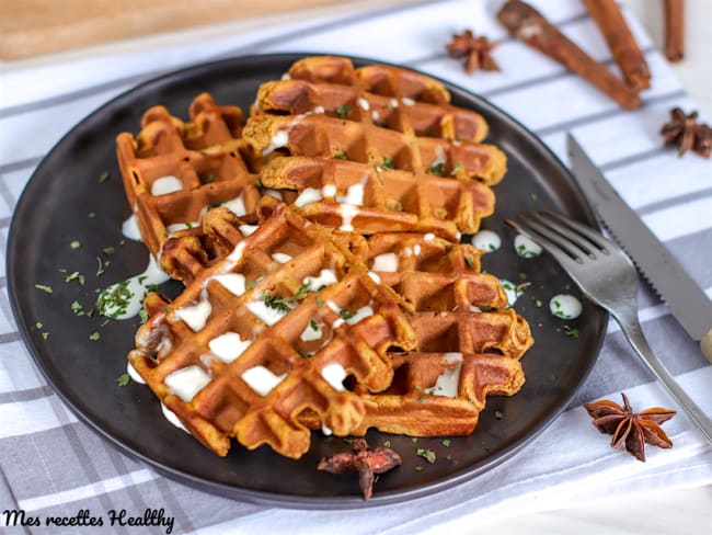 Gaufre healthy de patate douce aux épices