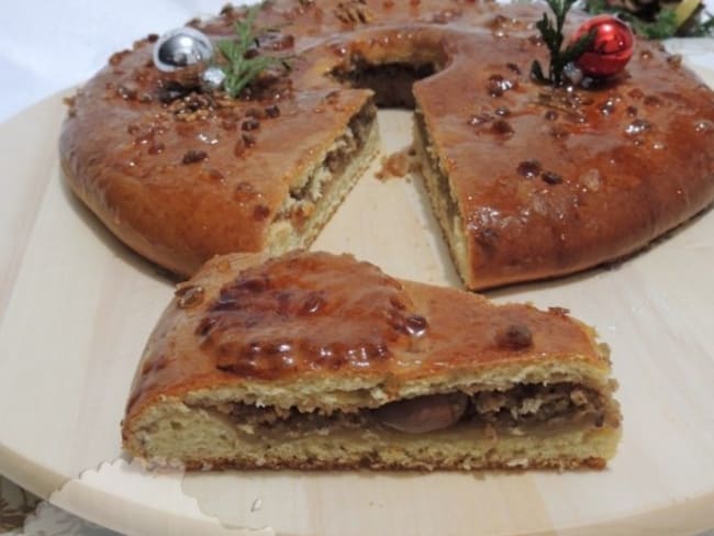 Couronne des rois de l'épiphanie à l’orange, frangipane aux noix 