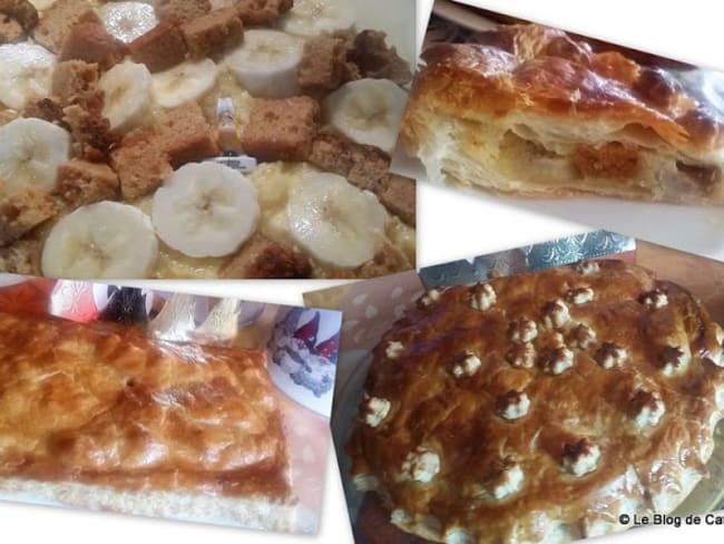 Galette des rois créole rhum, banane, noix de coco et pain d'épices