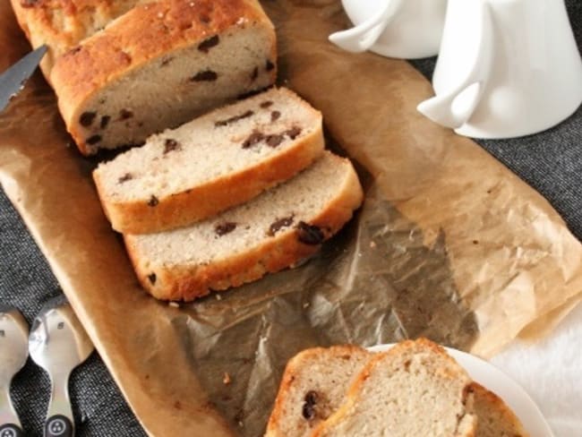 Brioche noix de coco et pépites de chocolat (sans gluten, sans lait, sans oeufs)