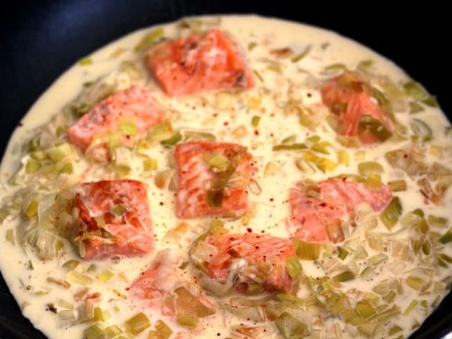 Blanquette de saumon aux poireaux