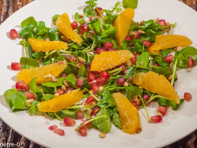 Salade de cresson, orange et grenade