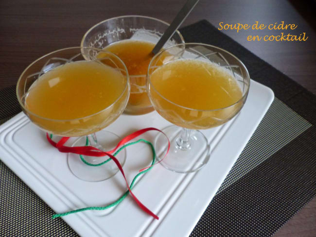 Soupe de cidre en cocktail léger et fruité