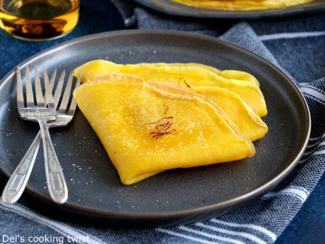 Crêpes au safran et au rhum