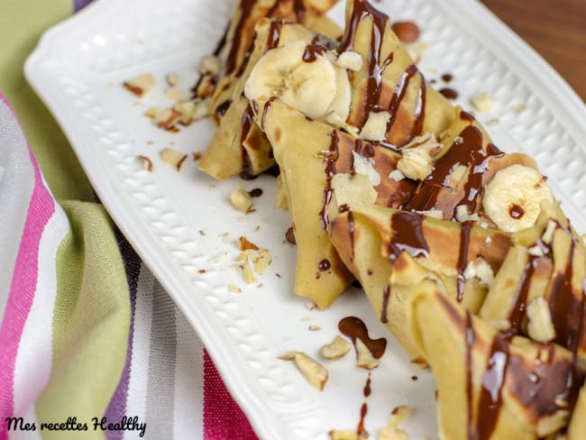 Crêpe fourrée à la banane et chocolat