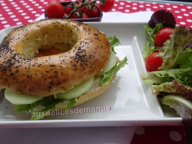 Bagels au saumon fumé et concombre