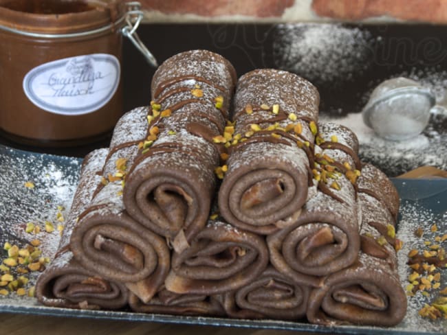 Les crêpes roulées au gianduja