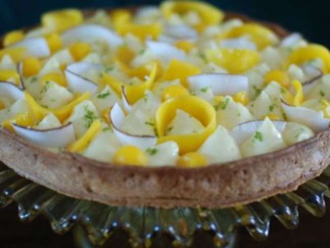 Tarte exotique citron, mangue et coco, d’après Isabelle