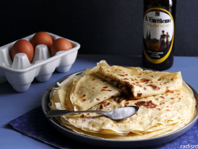 Crêpes légères à la bière blonde