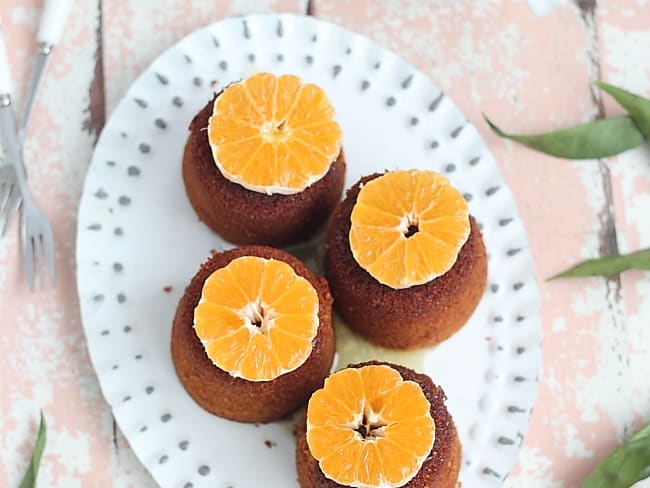 Petits gâteaux à l'huile d'olive, polenta et clémentines