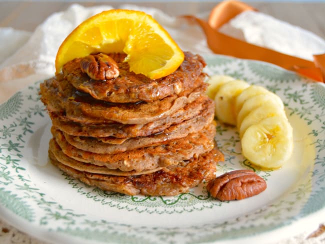 Pancakes à l'orange et au sarrasin (vegan et sans gluten)