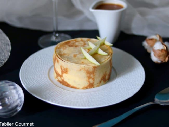 Le gâteau de crêpes de Tintin pomme verte et rhum