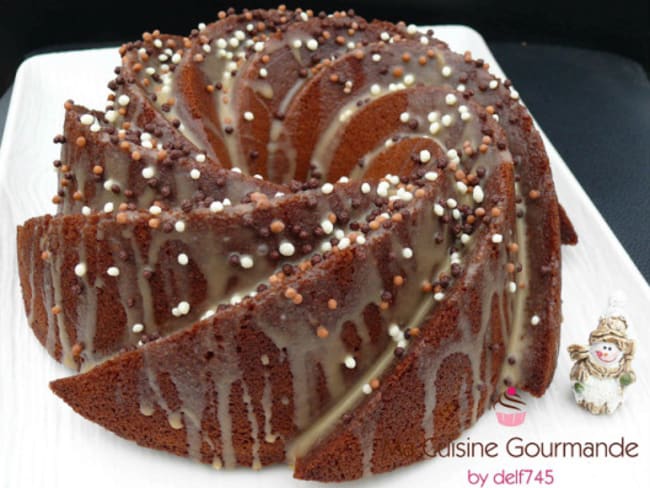 Bundt cake chocolat au lait et glaçage Dulcey