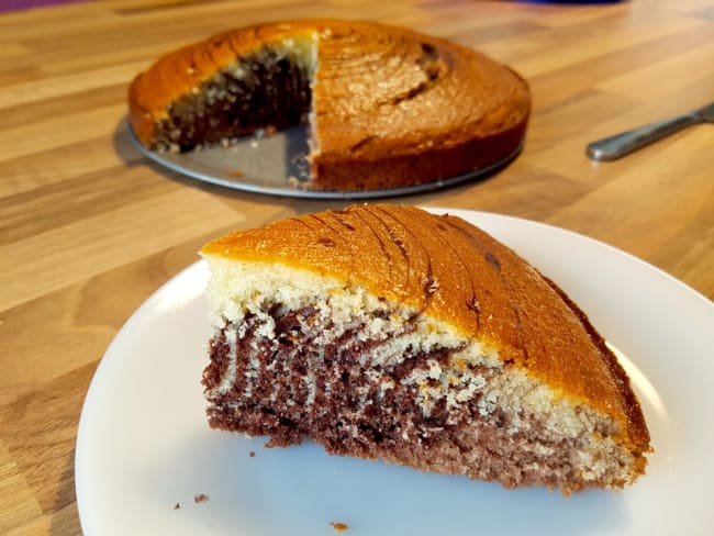 Gâteau zèbre (cake marbre chocolat)