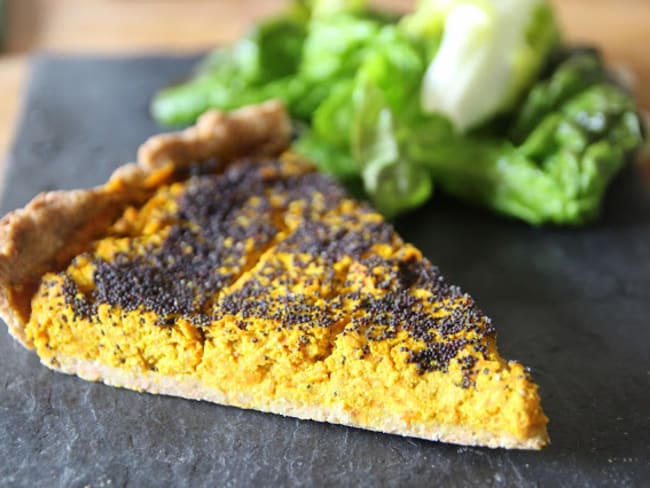 Tarte carottes-curry-pavot