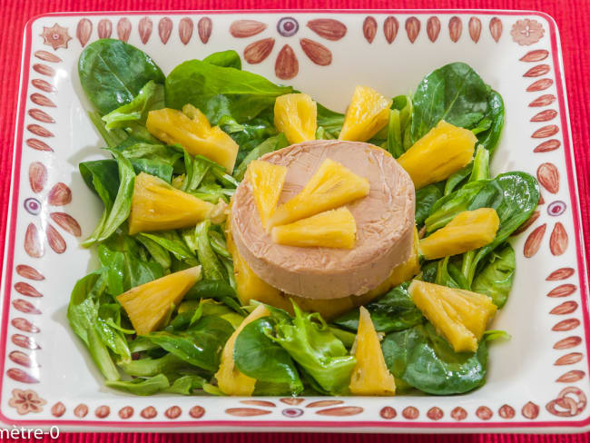 Salade de foie gras à l'ananas