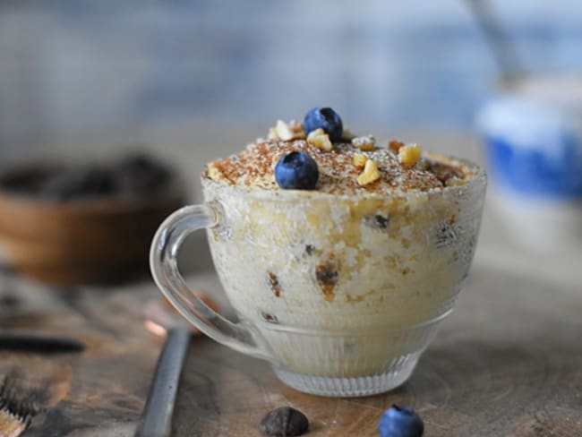 Mug cake facile au micro-ondes banane chocolat