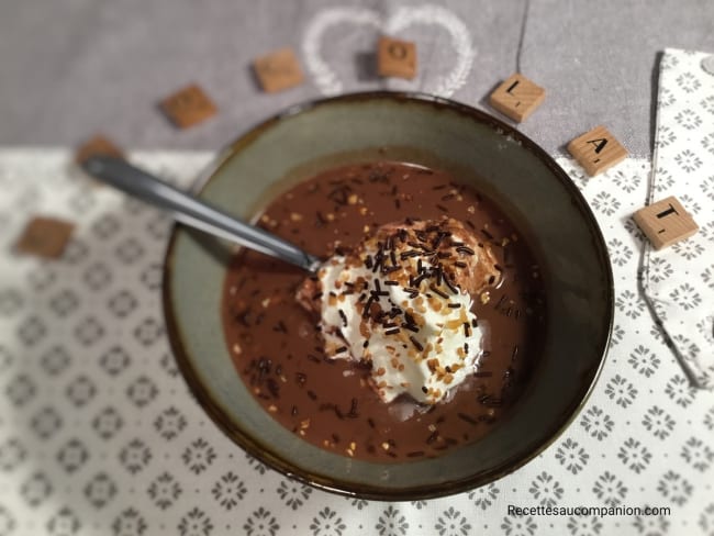 Soupe au chocolat et crème de marron