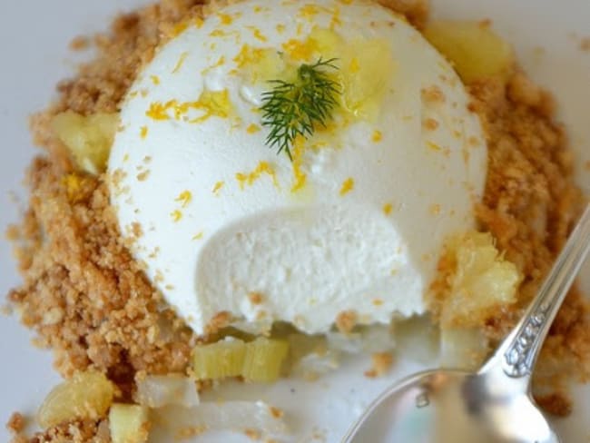 Crémeux bergamote, fenouil confit et streusel pour 6 personnes