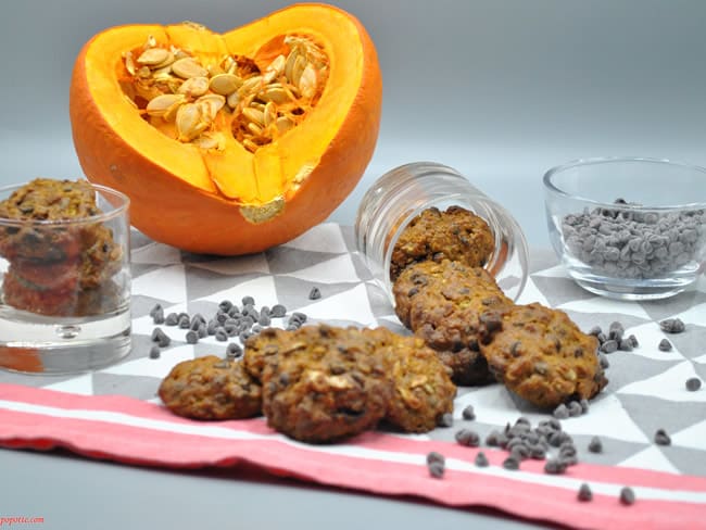 Cookies aux graines, au potimarron et au chocolat