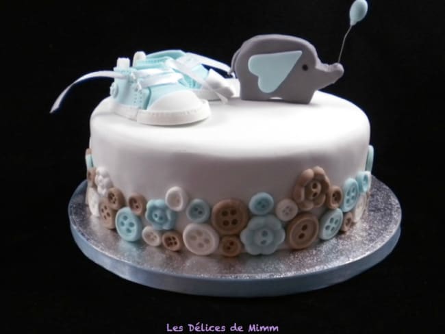 Un sponge cake pour diabétique pour ce baby shower cake