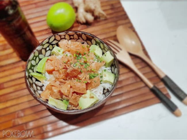 Pokebowl Saumon Avocat Soja Citron