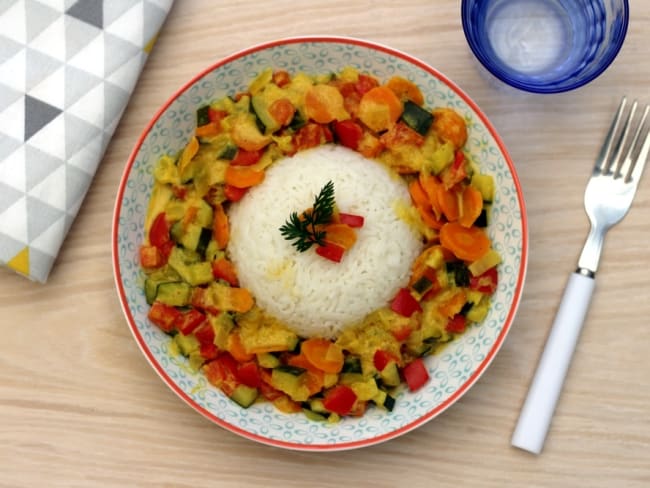 Poêlée de légumes sauce curry coco